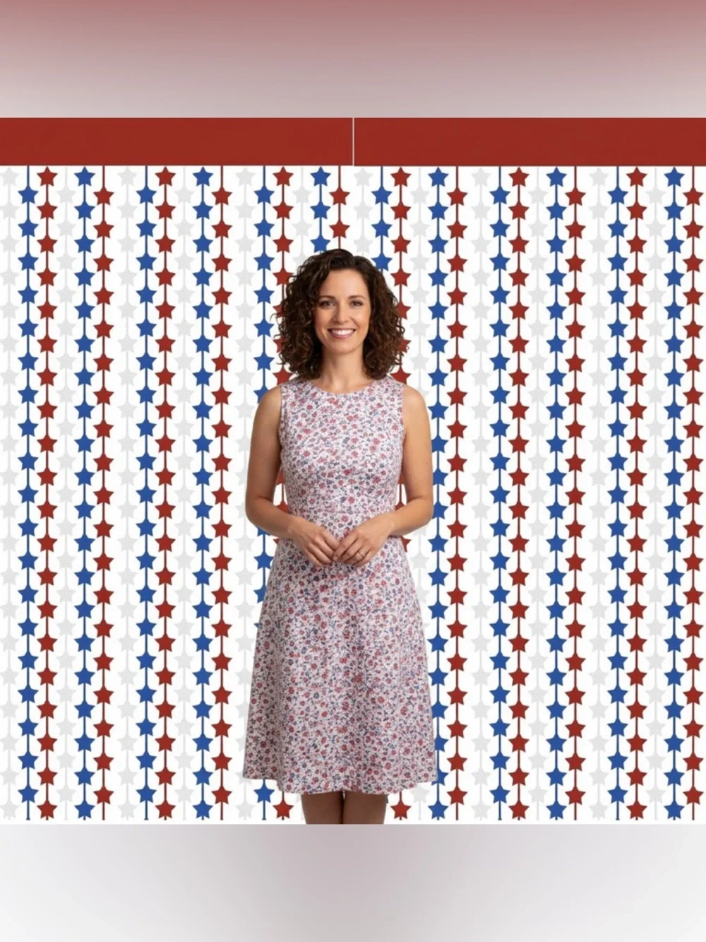 TWO 2 Pks Party Curtains (4 Pc Total) Red White Blue Stars Backdrop MSRP $30 NEW